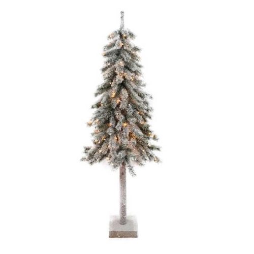 Fenyőfa havas LED világítással, adapteres 65x150 cm
