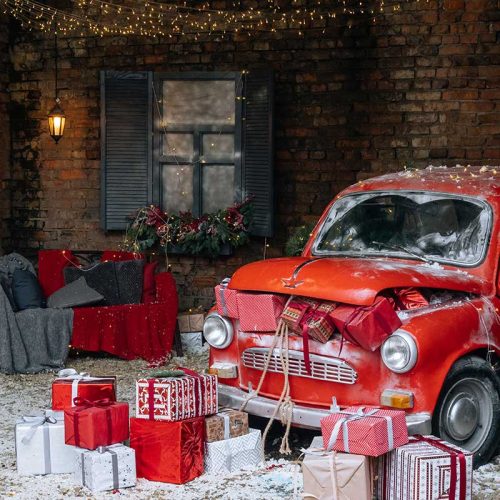 Christmas Car fabric fotó háttér 290x190 cm