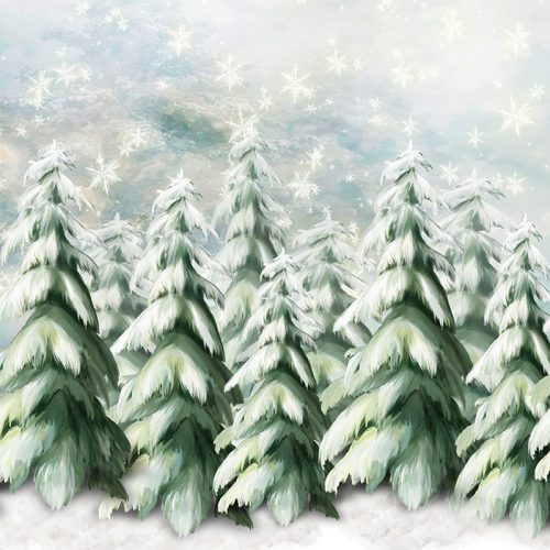 Festett havas fenyves vászon fotós háttér 225x150 cm