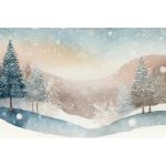 Festett téli táj fabric fotós háttér 220x147 cm