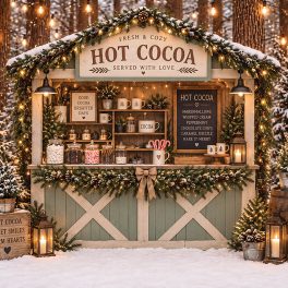 Hot Cocoa fabric fotóháttér 220x147 cm